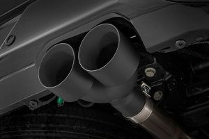 GMC Sierra 1500 Performance Exhaust - Rough Country - Dual Cat-Back - Black - '19-'24